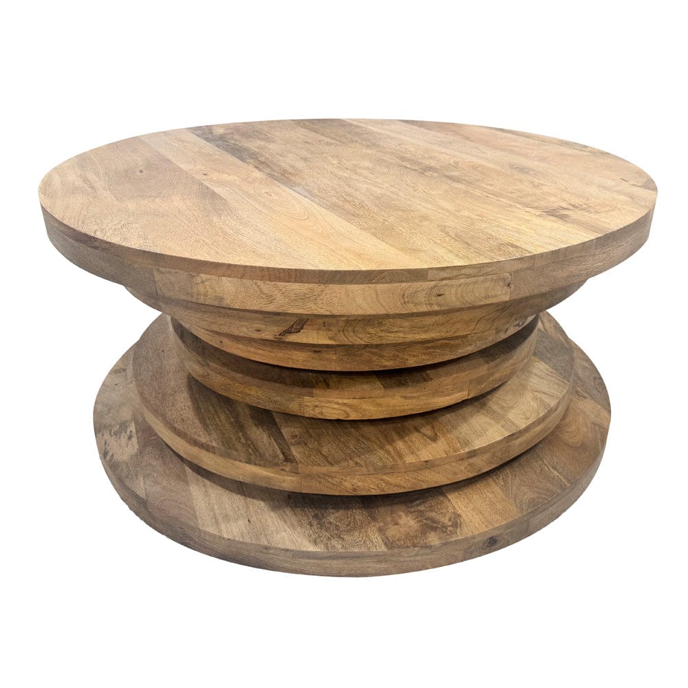 Crestview Collection - Weston Brown Solid Wood Round Coffee Table / Cocktail Table - CVFNR5225 view 1