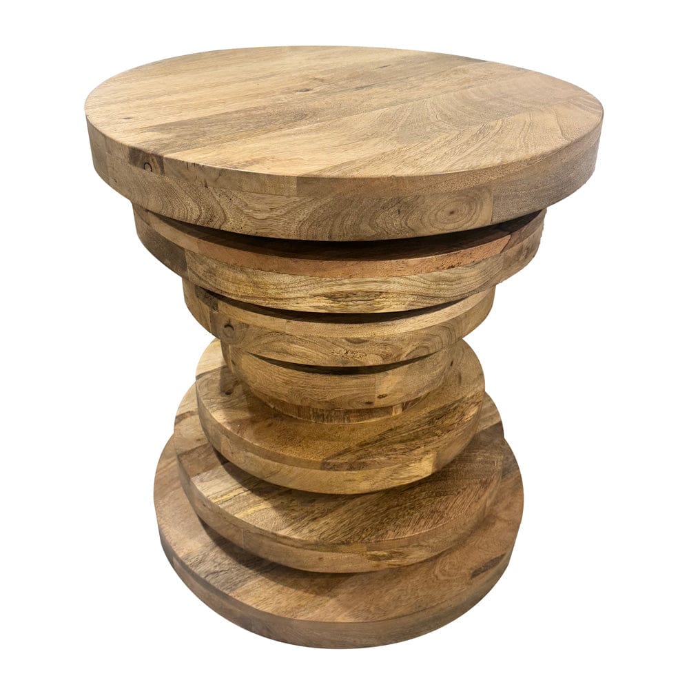 Crestview Collection - Weston Round Brown Solid Wood Accent End Table - CVFNR5226 view 1