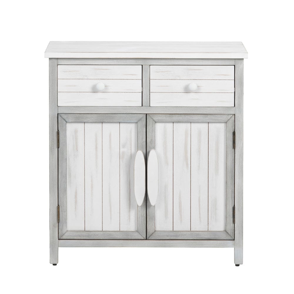 Crestview Collection - White Solid Wood 2 Drawer 2 Door Accent Cabinet - CVFZR6205 view 2