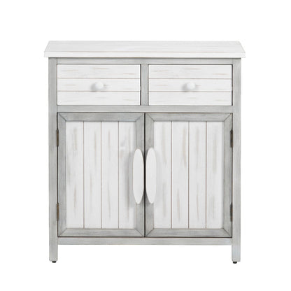 Crestview Collection - White Solid Wood 2 Drawer 2 Door Accent Cabinet - CVFZR6205 view 2