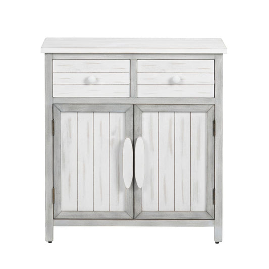 Crestview Collection - White Solid Wood 2 Drawer 2 Door Accent Cabinet - CVFZR6205 view 2