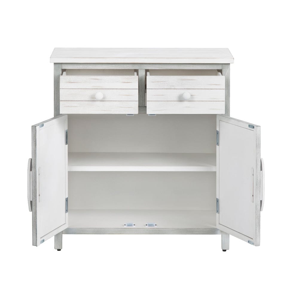 Crestview Collection - White Solid Wood 2 Drawer 2 Door Accent Cabinet - CVFZR6205 view 3