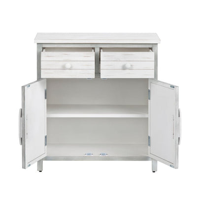 Crestview Collection - White Solid Wood 2 Drawer 2 Door Accent Cabinet - CVFZR6205 view 3