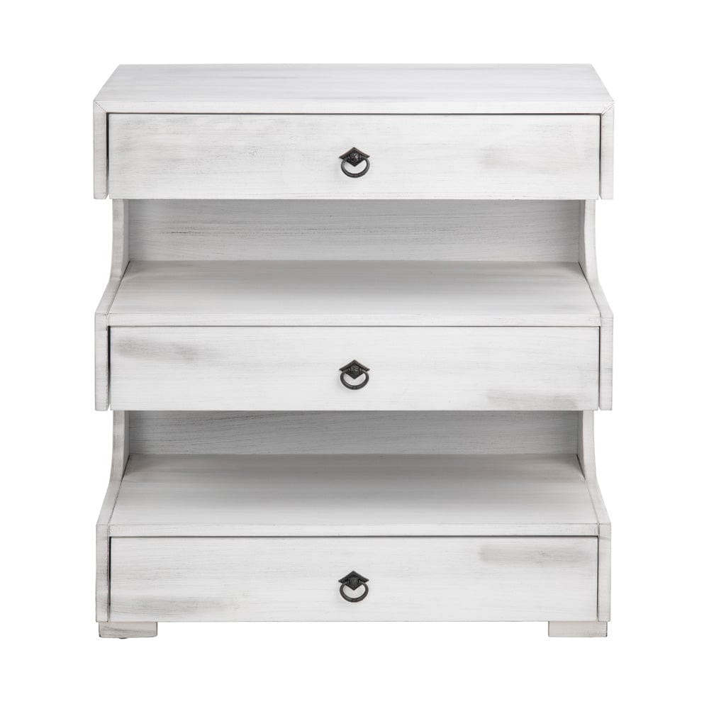 Crestview Collection - White Solid Wood 3 Drawer Accent Chest - CVFVR8306 view 2