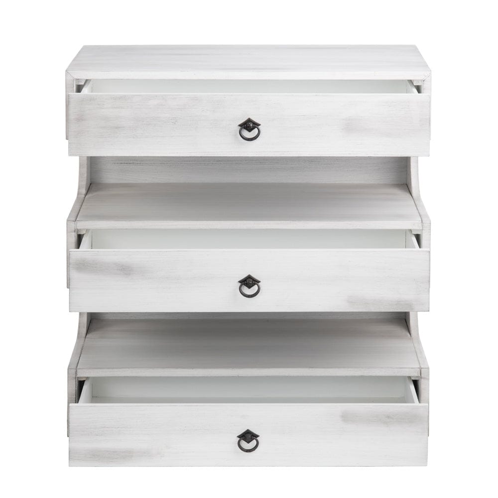 Crestview Collection - White Solid Wood 3 Drawer Accent Chest - CVFVR8306 view 3