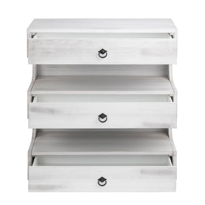 Crestview Collection - White Solid Wood 3 Drawer Accent Chest - CVFVR8306 view 3