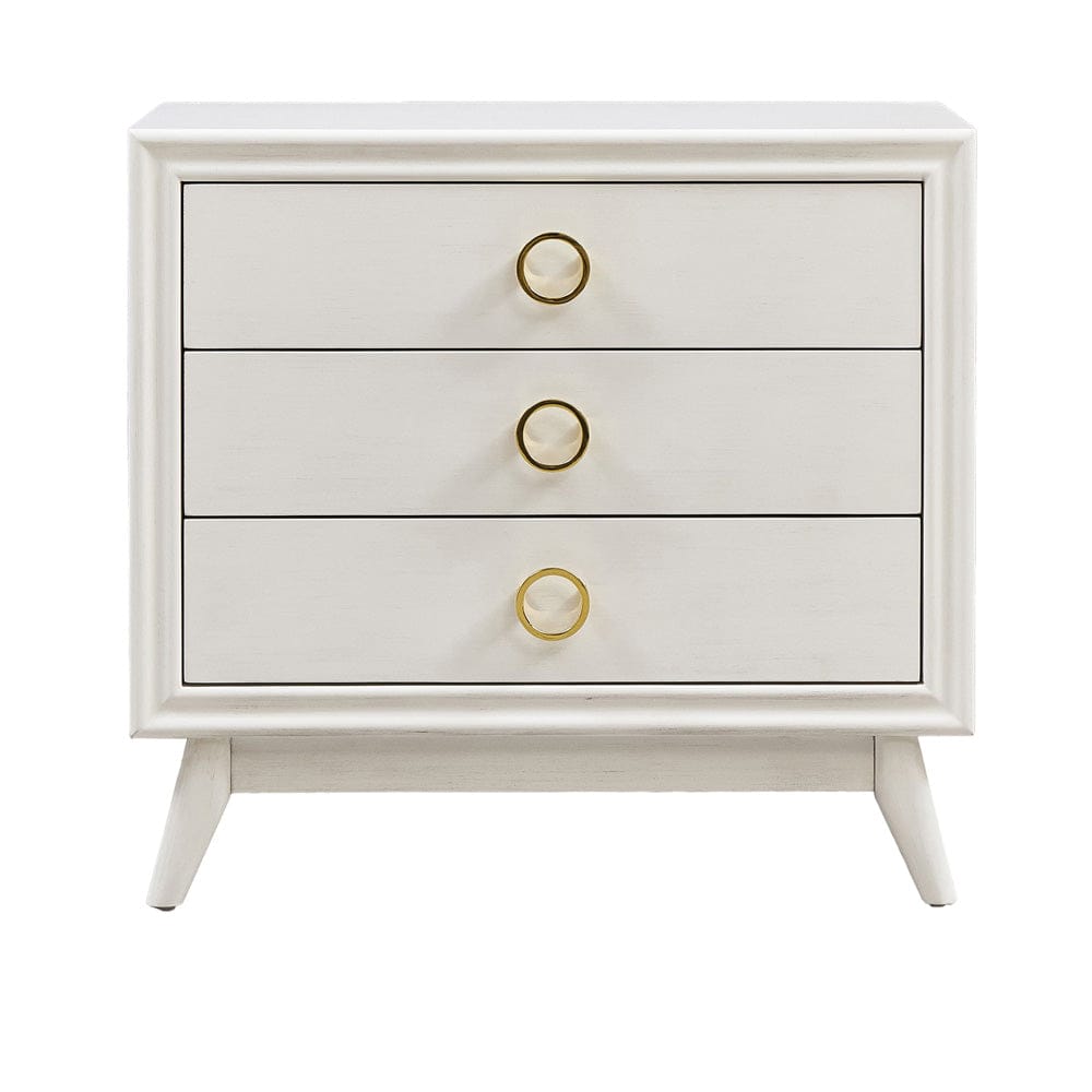 Crestview Collection - White Solid Wood 3 Drawer Accent Chest - CVFVR8572 view 2