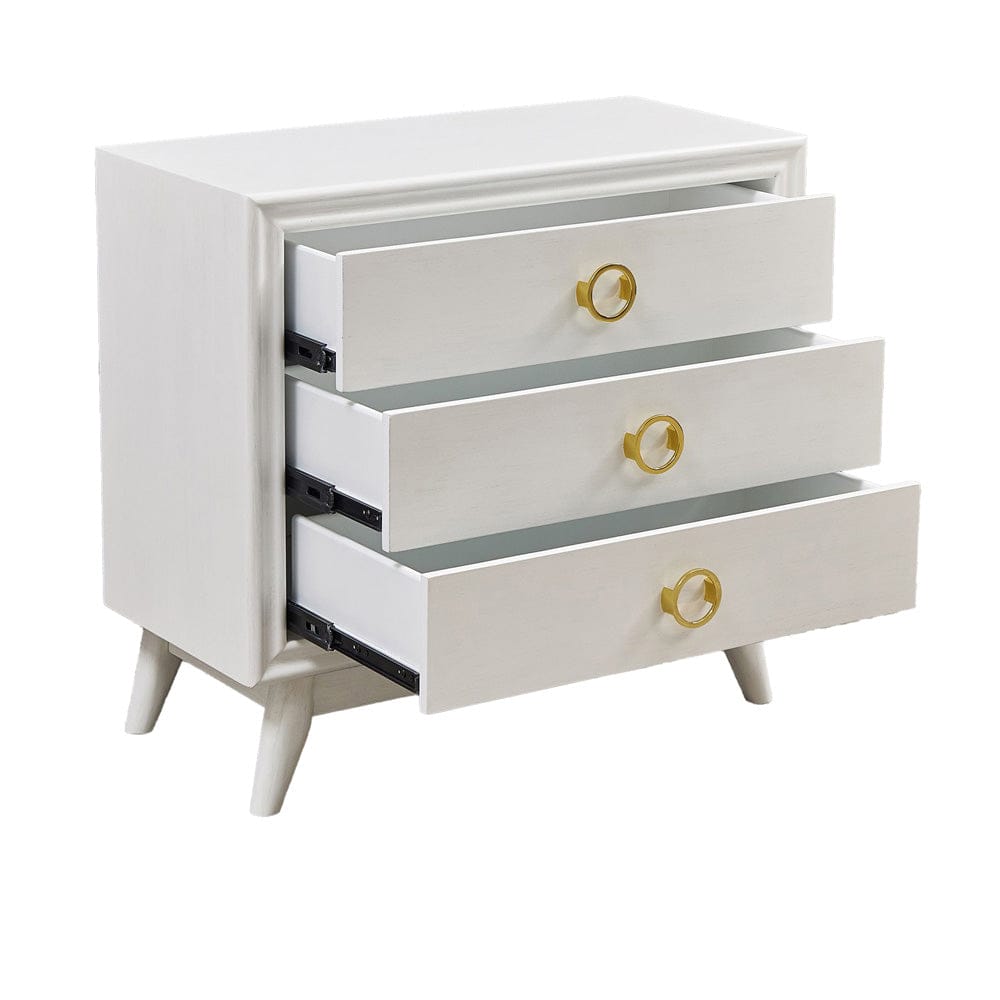 Crestview Collection - White Solid Wood 3 Drawer Accent Chest - CVFVR8572 view 3
