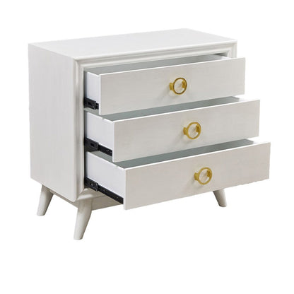 Crestview Collection - White Solid Wood 3 Drawer Accent Chest - CVFVR8572 view 3
