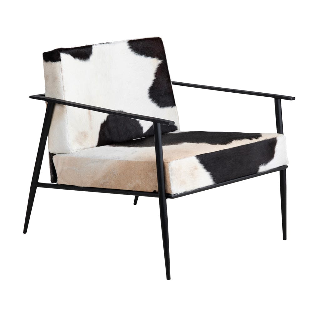 Crestview Collection - White Upholstered Accent Arm Chair with Black Iron Frame - CVFNR4609 view 1