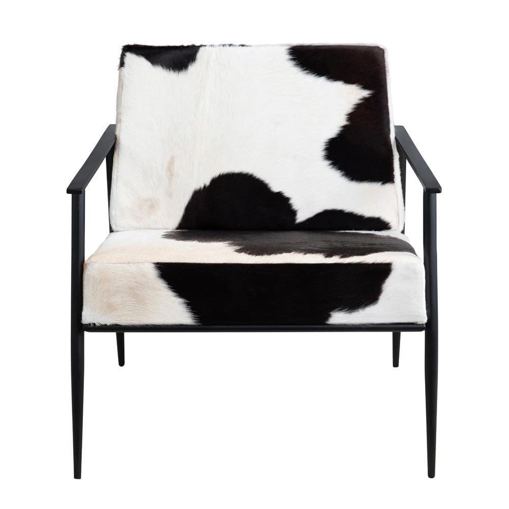 Crestview Collection - White Upholstered Accent Arm Chair with Black Iron Frame - CVFNR4609 view 2