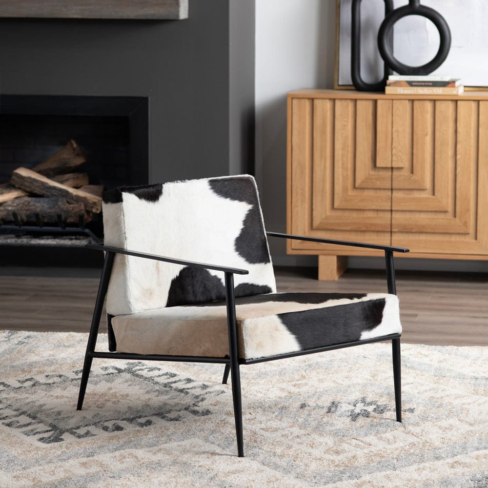 Crestview Collection - White Upholstered Accent Arm Chair with Black Iron Frame - CVFNR4609 view 5