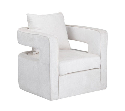 Crestview Collection - White Upholstered Accent Arm Chair with Black Iron Frame - CVFZR6154 view 1