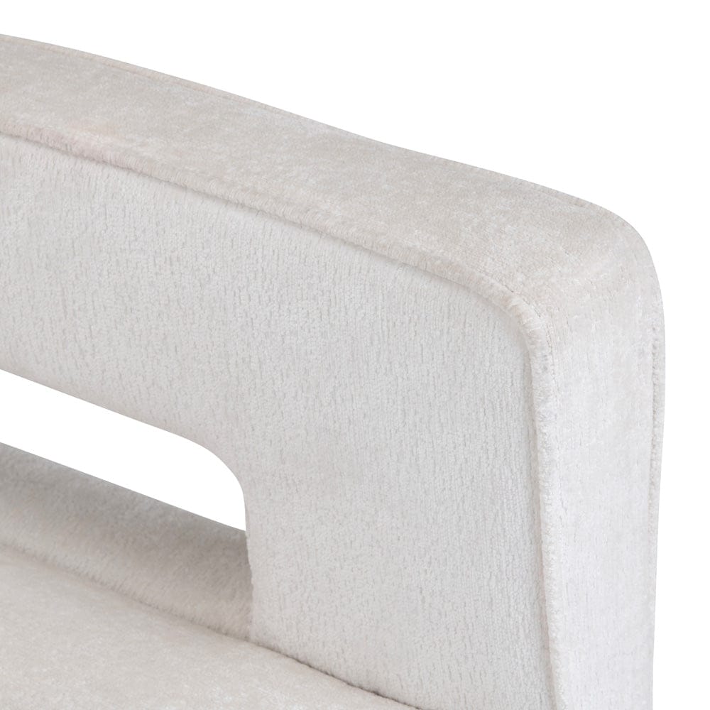 Crestview Collection - White Upholstered Accent Arm Chair with Black Iron Frame - CVFZR6154 view 3