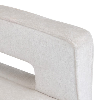 Crestview Collection - White Upholstered Accent Arm Chair with Black Iron Frame - CVFZR6154 view 3