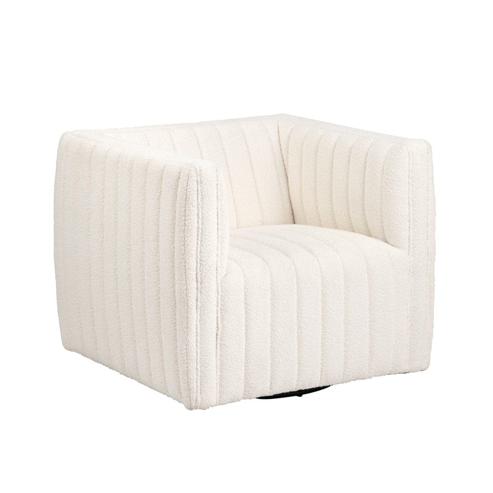 Crestview Collection - White Upholstered Accent Arm Chair with Black Iron Frame - CVFZR6160 view 1