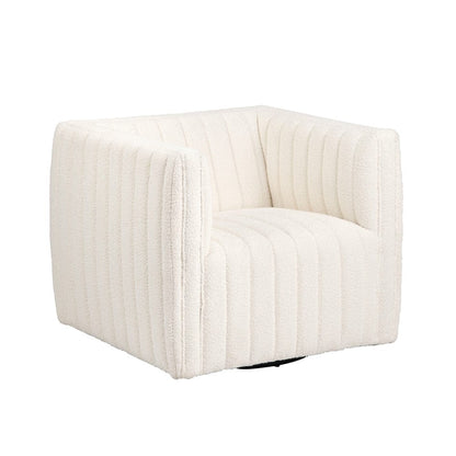Crestview Collection - White Upholstered Accent Arm Chair with Black Iron Frame - CVFZR6160 view 1