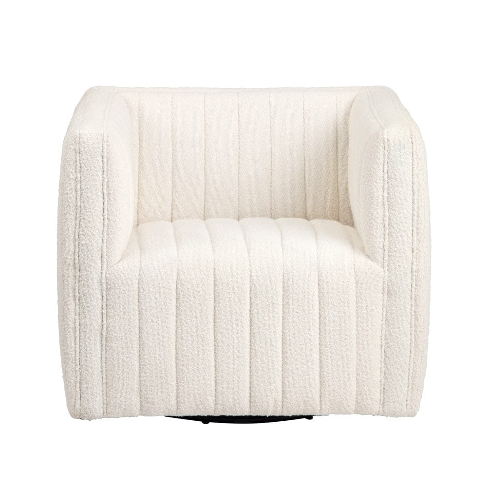 Crestview Collection - White Upholstered Accent Arm Chair with Black Iron Frame - CVFZR6160 view 2