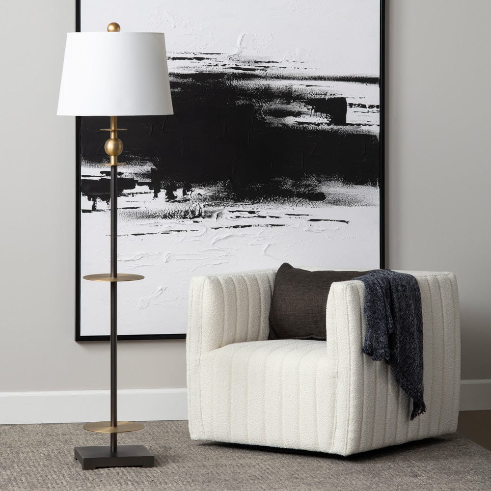Crestview Collection - White Upholstered Accent Arm Chair with Black Iron Frame - CVFZR6160 view 6
