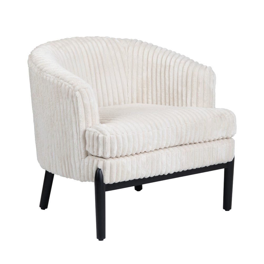 Crestview Collection - White Upholstered Accent Arm Chair with Black Solid Wood Frame - CVFZR6150 view 1