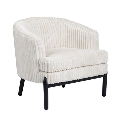 Crestview Collection - White Upholstered Accent Arm Chair with Black Solid Wood Frame - CVFZR6150 view 1