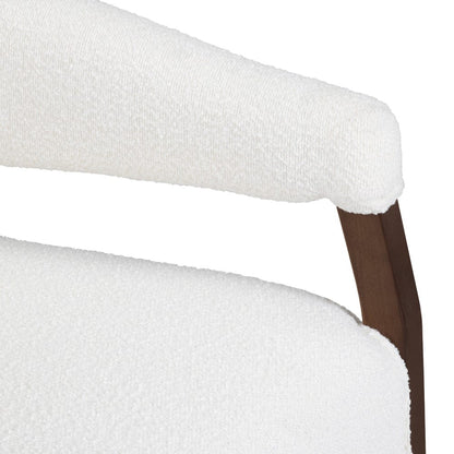 Crestview Collection - White Upholstered Accent Arm Chair with Brown Solid Wood Frame - CVFZR6161 view 3