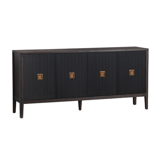 Crestview Collection - Worthington 74 in. Brown Solid Wood 4 Door Media Credenza / Sideboard - CVFDR1047 view 1