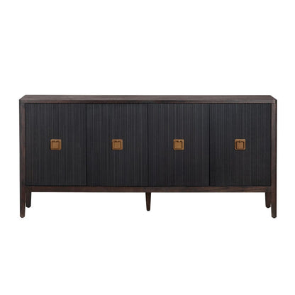 Crestview Collection - Worthington 74 in. Brown Solid Wood 4 Door Media Credenza / Sideboard - CVFDR1047 view 2