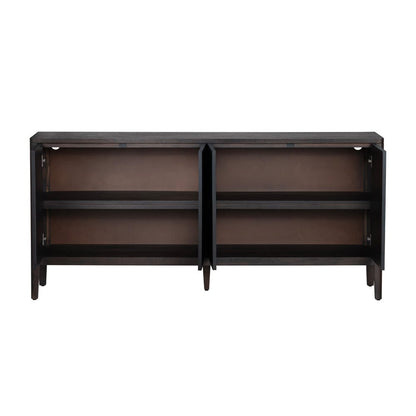 Crestview Collection - Worthington 74 in. Brown Solid Wood 4 Door Media Credenza / Sideboard - CVFDR1047 view 3