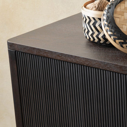 Crestview Collection - Worthington 74 in. Brown Solid Wood 4 Door Media Credenza / Sideboard - CVFDR1047 view 5
