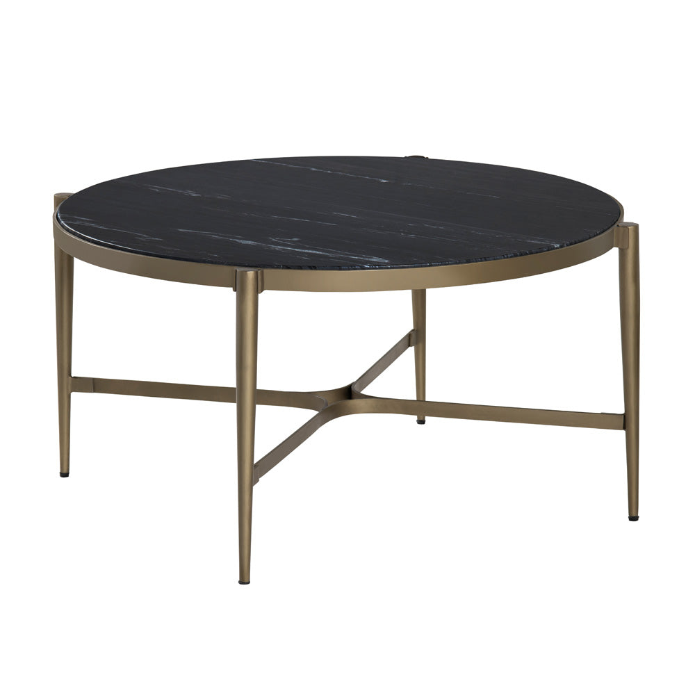 Crestview Collection - Xander Black Marble Round Coffee Table / Cocktail Table - CVFNR4528 view 1