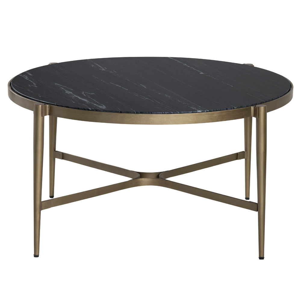 Crestview Collection - Xander Black Marble Round Coffee Table / Cocktail Table - CVFNR4528 view 2