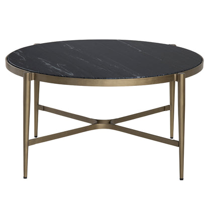 Crestview Collection - Xander Black Marble Round Coffee Table / Cocktail Table - CVFNR4528 view 2