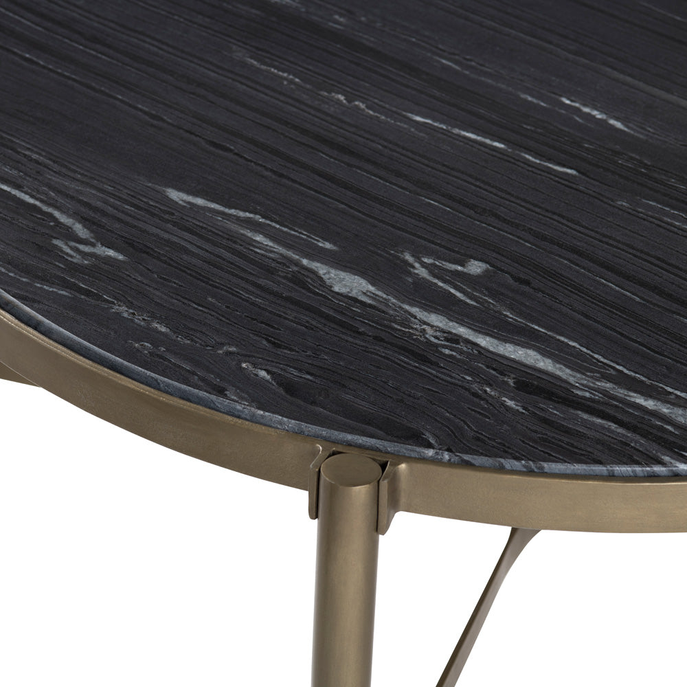 Crestview Collection - Xander Black Marble Round Coffee Table / Cocktail Table - CVFNR4528 view 3