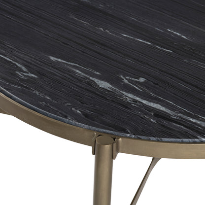 Crestview Collection - Xander Black Marble Round Coffee Table / Cocktail Table - CVFNR4528 view 3