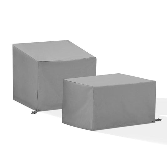 Crosley Furniture - 2Pc Outdoor Furniture Cover Set - Chair & Square Table/Ottoman - MO75050-GY view 1