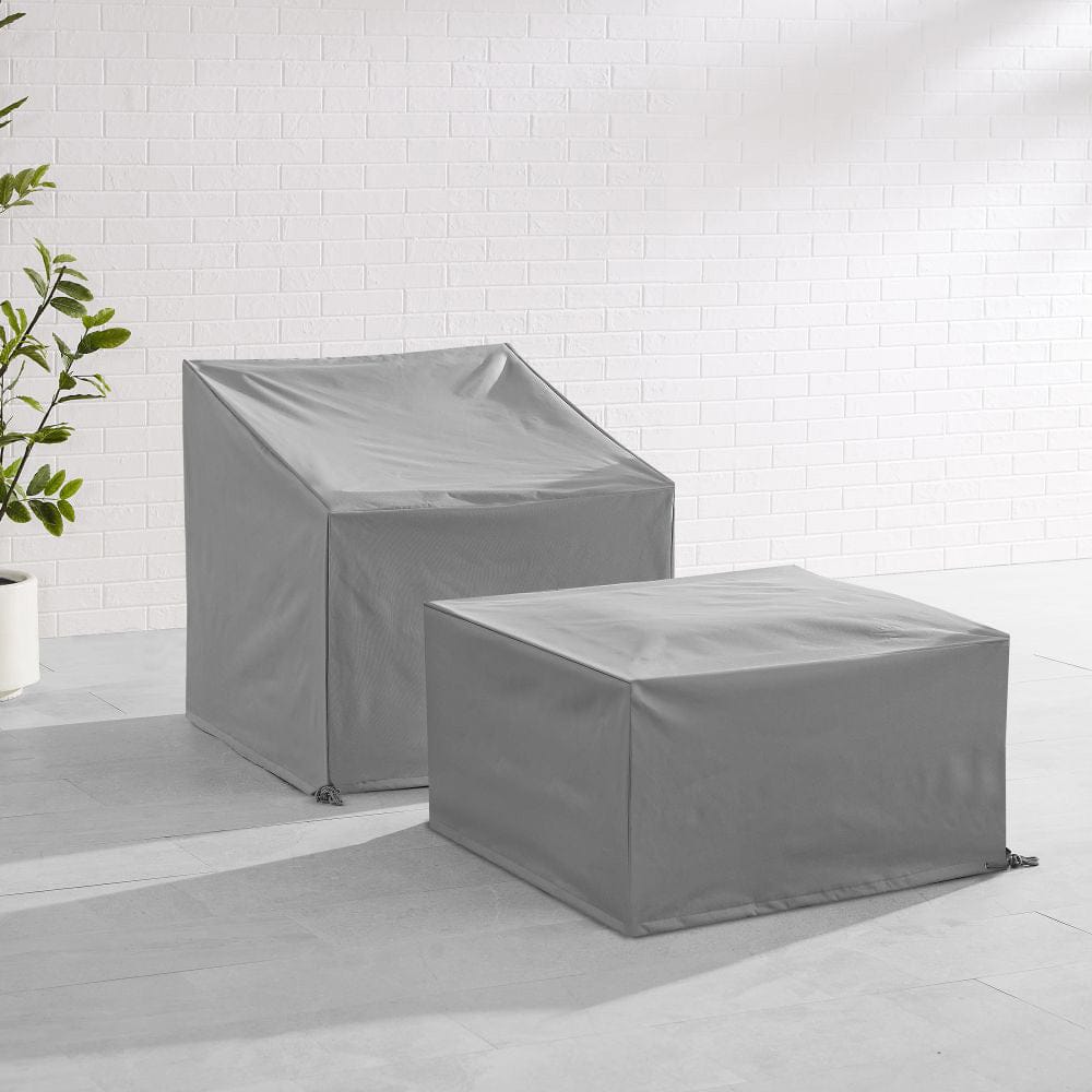 Crosley Furniture - 2Pc Outdoor Furniture Cover Set - Chair & Square Table/Ottoman - MO75050-GY view 6