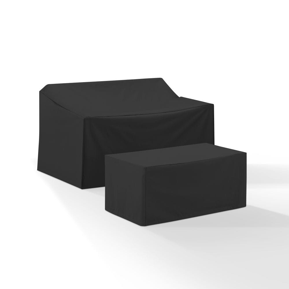 Crosley Furniture - 2Pc Outdoor Furniture Cover Set - Loveseat & Coffee Table - MO75001-BK view 2