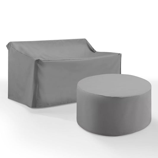 Crosley Furniture - 2Pc Outdoor Furniture Cover Set - Loveseat & Round Table - MO75028-GY view 1