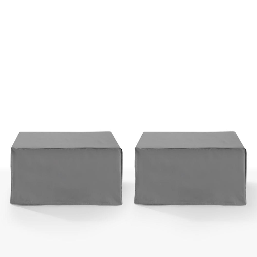 Crosley Furniture - 2Pc Square Table And Ottoman Furniture Cover Set - 2 Square Table/Ottoman - MO75049-GY view 2