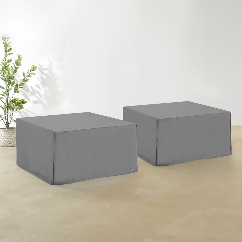Crosley Furniture - 2Pc Square Table And Ottoman Furniture Cover Set - 2 Square Table/Ottoman - MO75049-GY view 6
