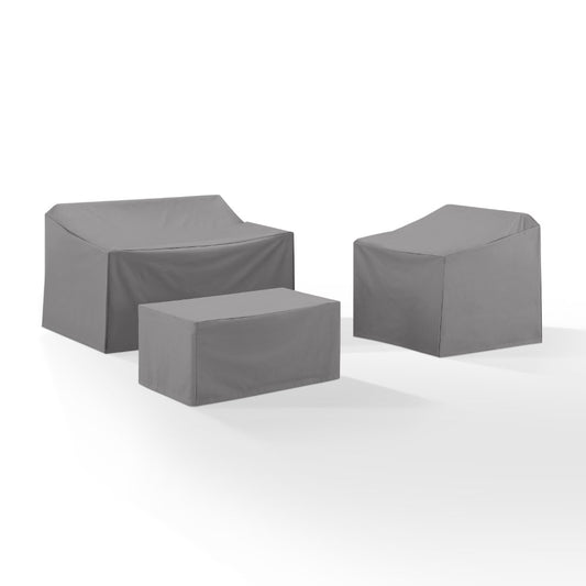 Crosley Furniture - 3 Piece Furniture Cover Set Gray - Loveseat, Chair, Coffee Table - MO75003-GY veiw 2