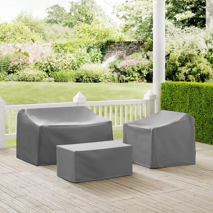 Crosley Furniture - 3 Piece Furniture Cover Set Gray - Loveseat, Chair, Coffee Table - MO75003-GY veiw 4