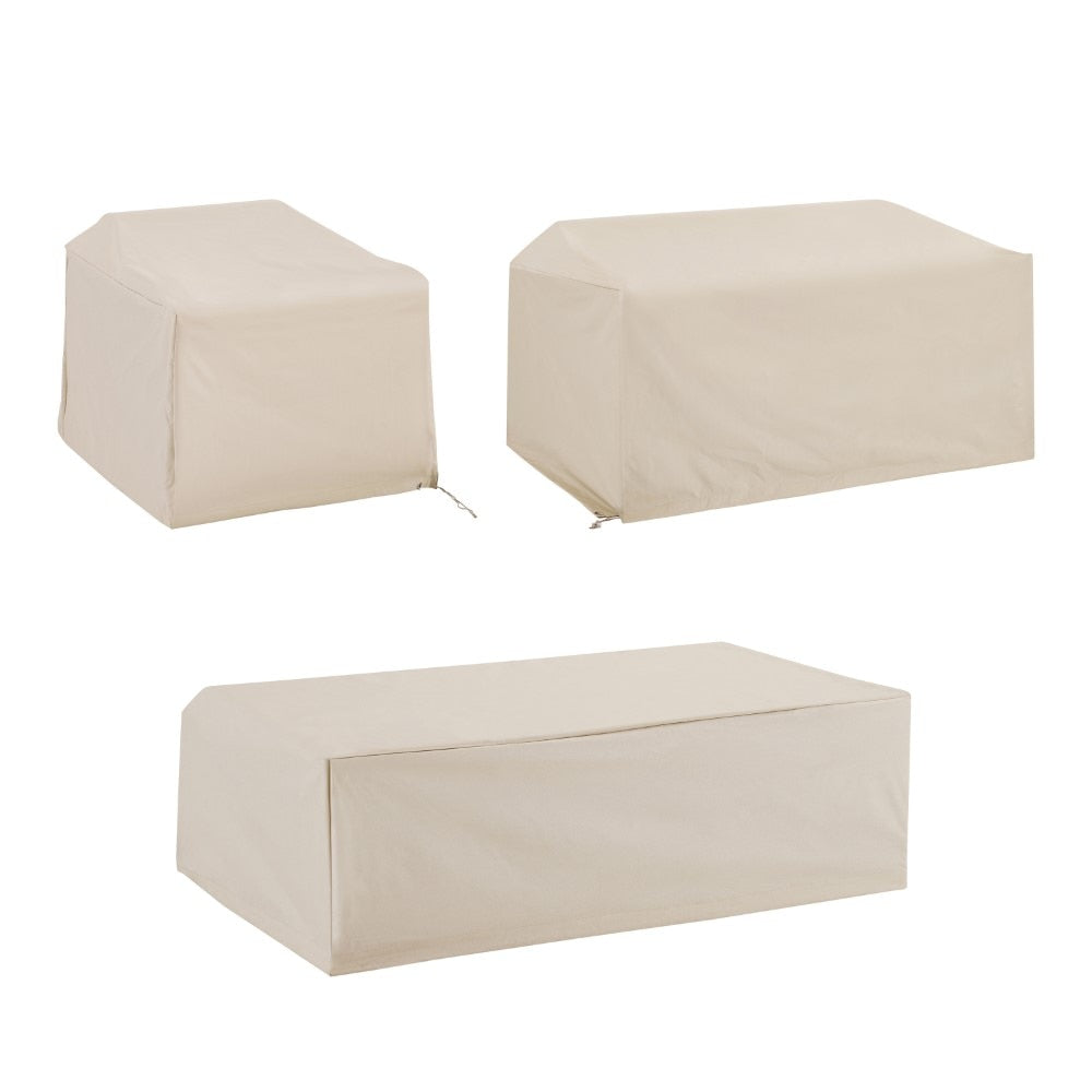 Crosley Furniture - 3 Piece Furniture Cover Set Tan - Loveseat, Chair, Coffee Table - MO75003-TA veiw 2