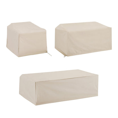 Crosley Furniture - 3 Piece Furniture Cover Set Tan - Loveseat, Chair, Coffee Table - MO75003-TA veiw 2