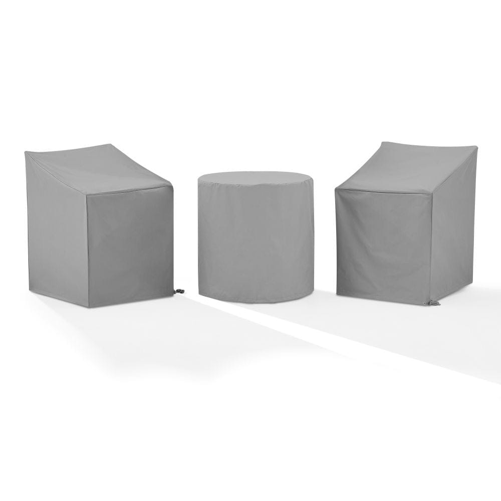 Crosley Furniture - 3Pc Outdoor Bistro Furniture Cover Set - 2 Dining Arm Chairs & 1 Bistro Table - MO75017-GY view 2