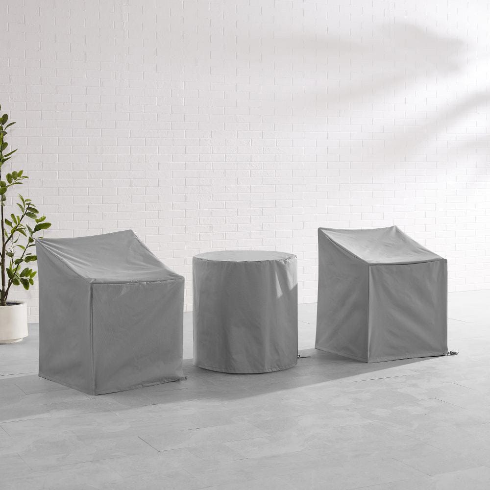 Crosley Furniture - 3Pc Outdoor Bistro Furniture Cover Set - 2 Dining Arm Chairs & 1 Bistro Table - MO75017-GY view 6