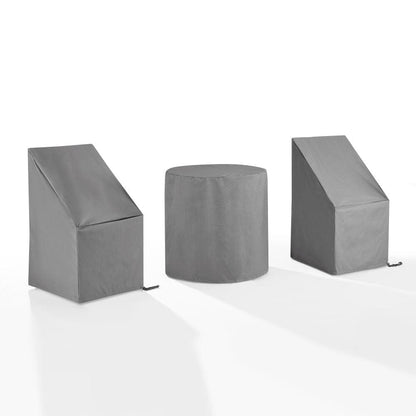 Crosley Furniture - 3Pc Outdoor Bistro Furniture Cover Set - 2 Dining Side Chairs & 1 Bistro Table - MO75018-GY view 1