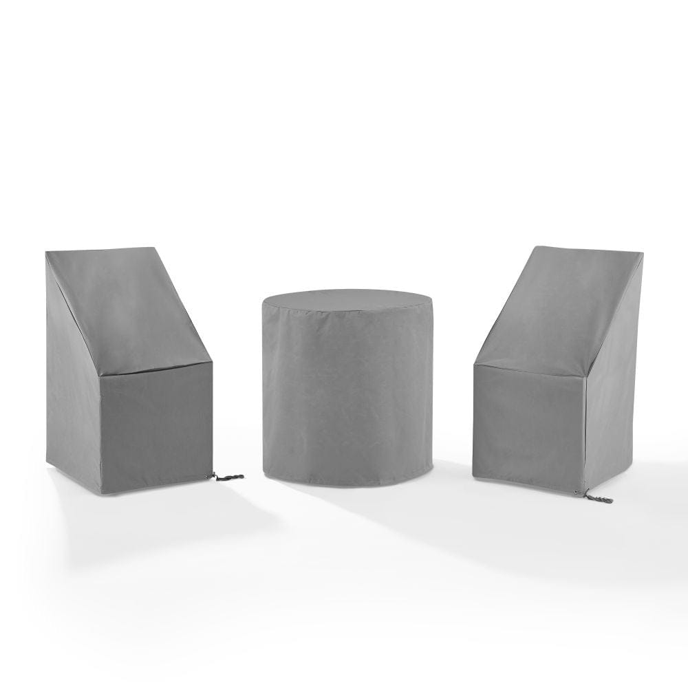 Crosley Furniture - 3Pc Outdoor Bistro Furniture Cover Set - 2 Dining Side Chairs & 1 Bistro Table - MO75018-GY view 2