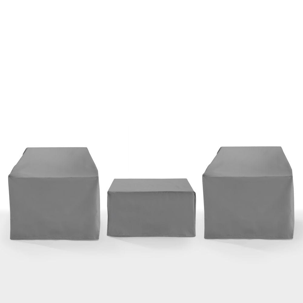 Crosley Furniture - 3Pc Outdoor Furniture Cover Set - 2 Chairs & 1 Square Table/Ottoman - MO75025-GY view 2